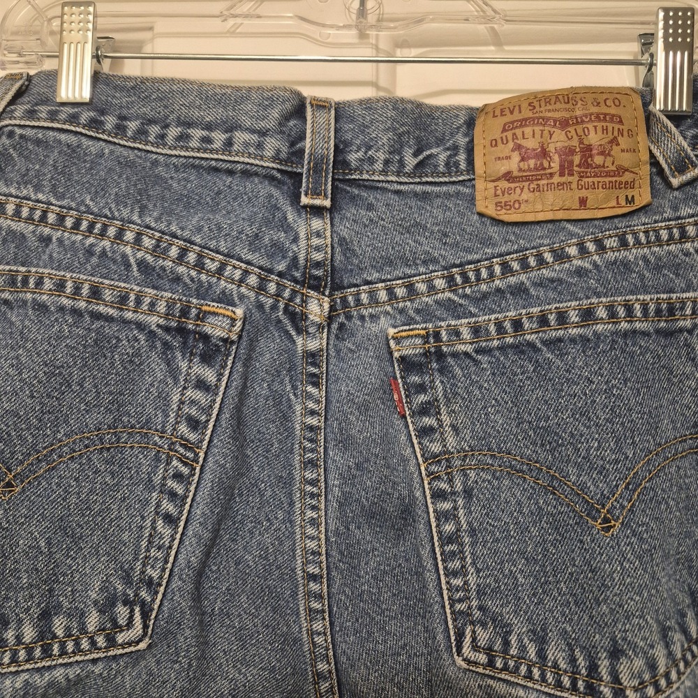 Levis 550 Relaxed Fit Tapered High Rise Blue Jeans Womens 12M Medium Wash - Picture 5 of 6